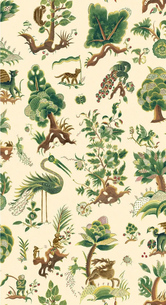 G P & J Baker Wallpaper BW45137.1 Grand Gertrude Document Green