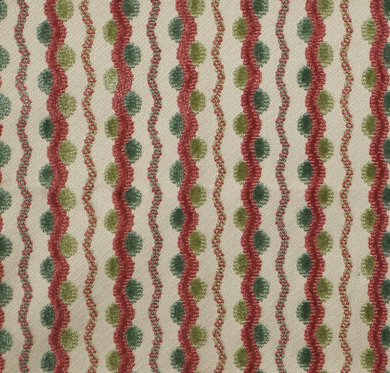 Scalamandre Fabric BX 31964059 Lavina Squiggle Raspberry Leaf