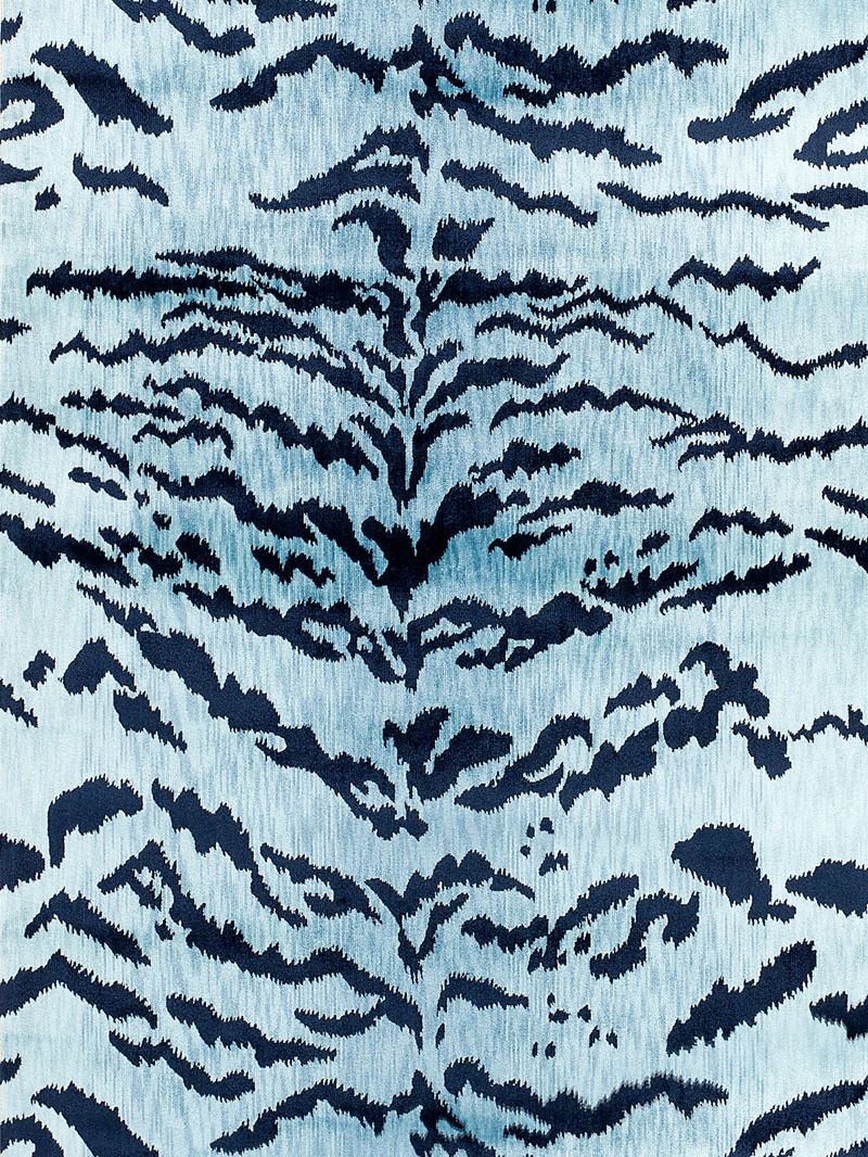 Scalamandre Fabric D0 04424410 Tiger Lao Hau Ii Blue & Black