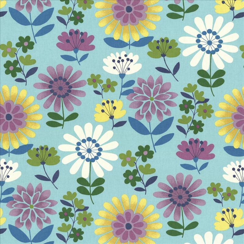 Kasmir Fabric Daisy Daze Aqua