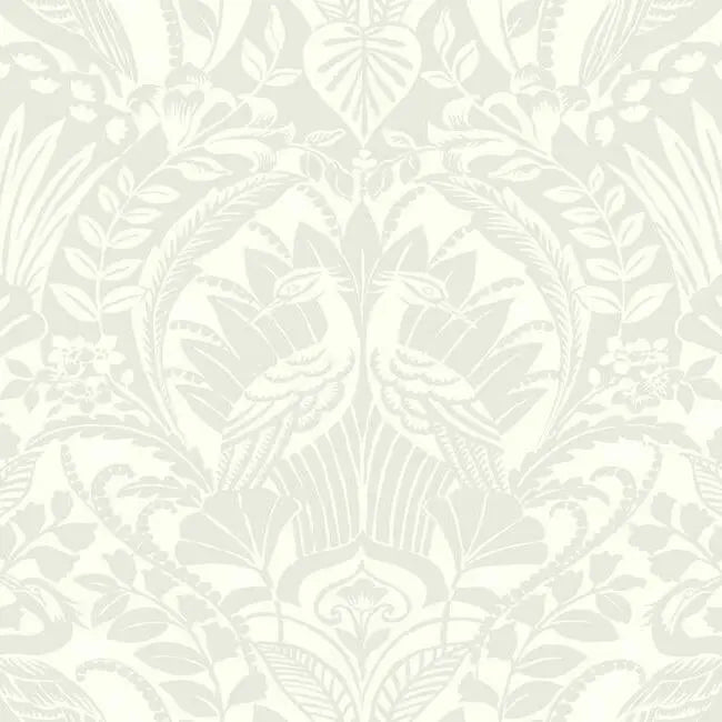 York DM4997 Egret Damask Wallpaper