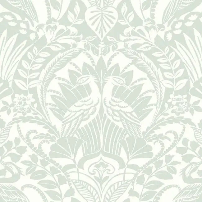 York DM4998 Egret Damask Wallpaper