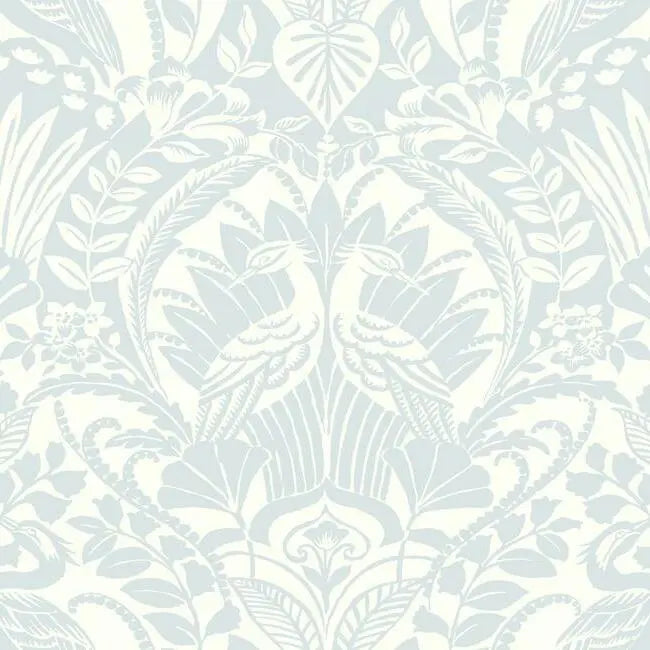 York DM4999 Egret Damask Wallpaper