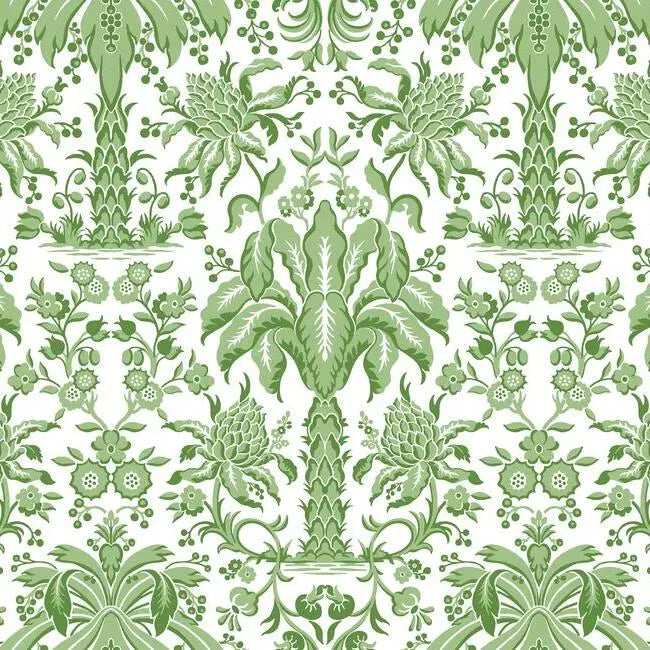 York DM5011 Palmetto Palm Damask Wallpaper