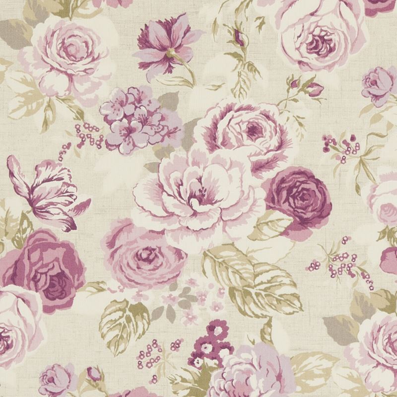 Clarke and Clarke Fabric F0622-3 Genevieve Mulberry