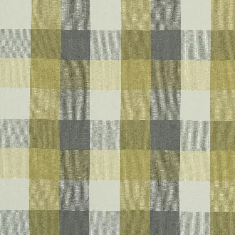 Clarke and Clarke Fabric F1042-2 Austin Check Citron/Natural