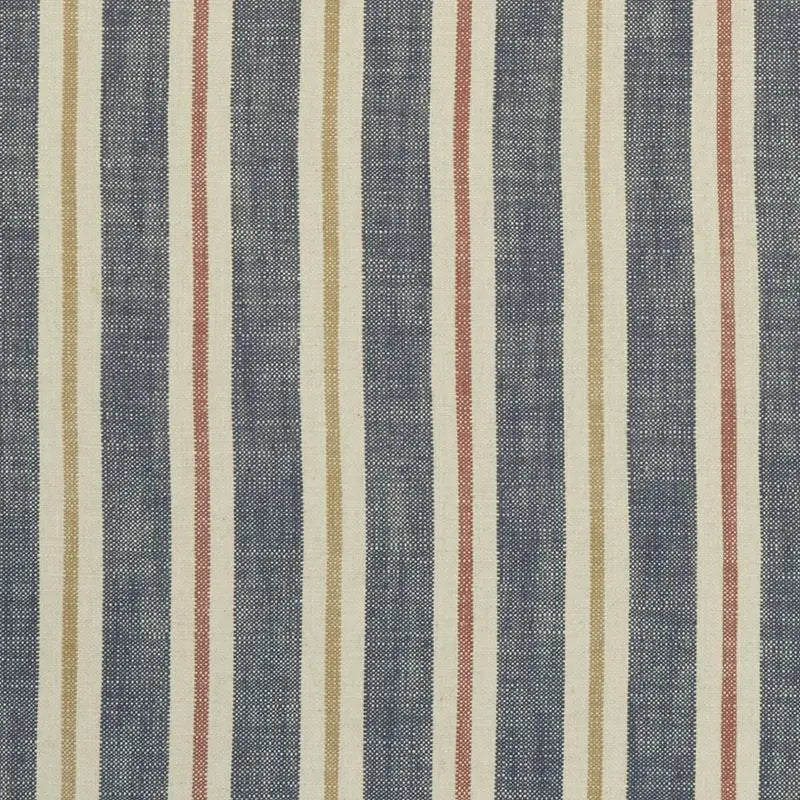 Clarke and Clarke Fabric F1046-4 Sackville Stripe Midnight/Spice