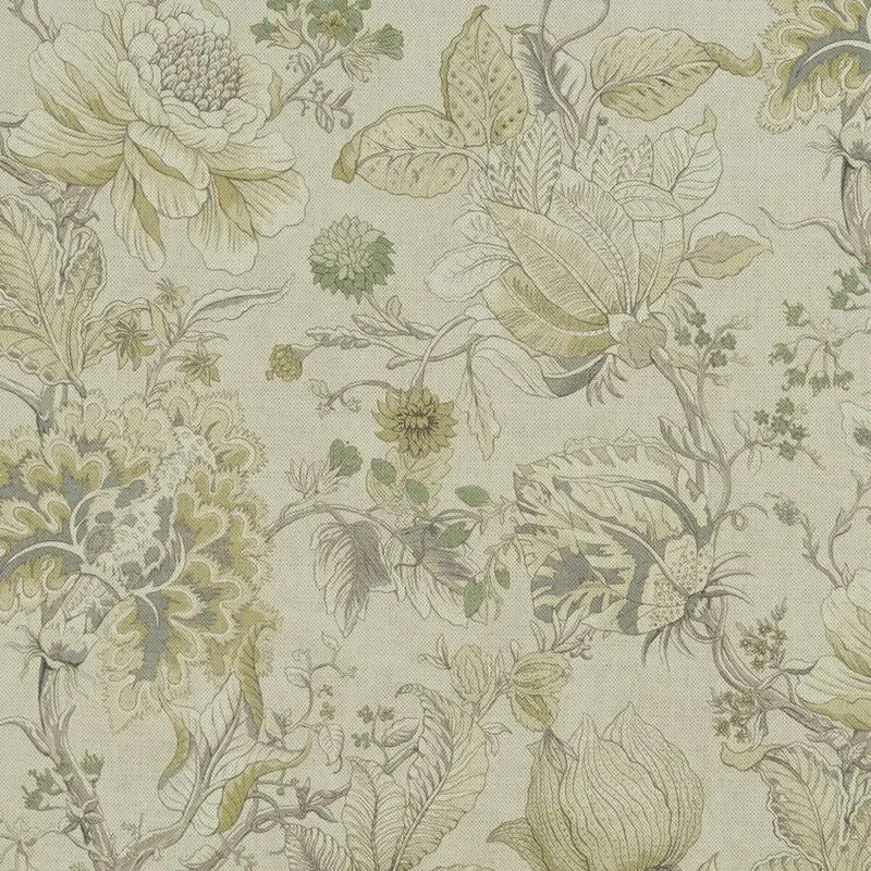 Clarke and Clarke Fabric F1048-2 Sissinghurst Citron/Natural