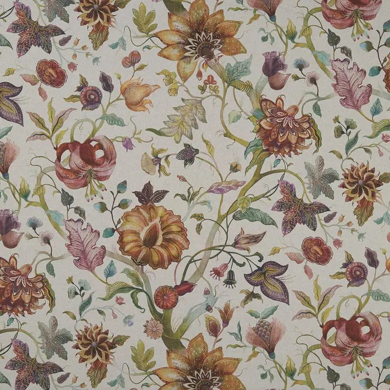 Clarke and Clarke Fabric F1149-1 Delilah Culla Spice/Linen