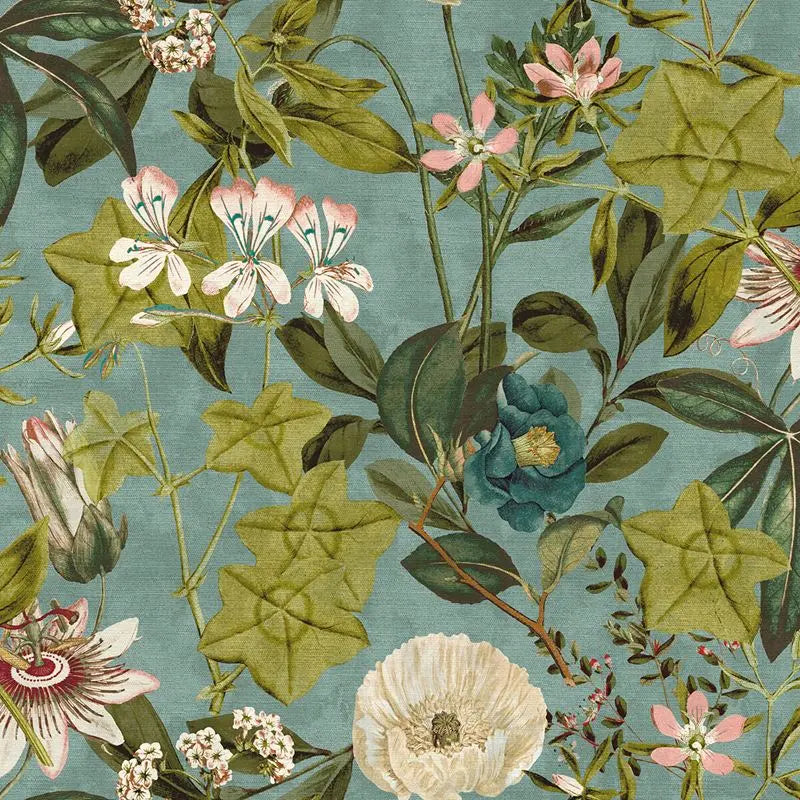 Clarke and Clarke Fabric F1304-4 Passiflora Mineral/Blush