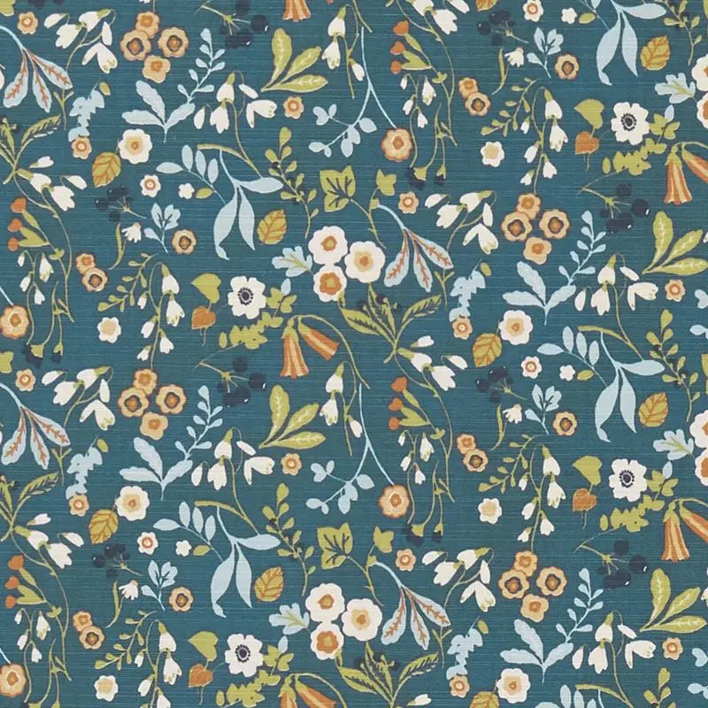 Clarke and Clarke Fabric F1312-2 Ashbee Denim/Spice