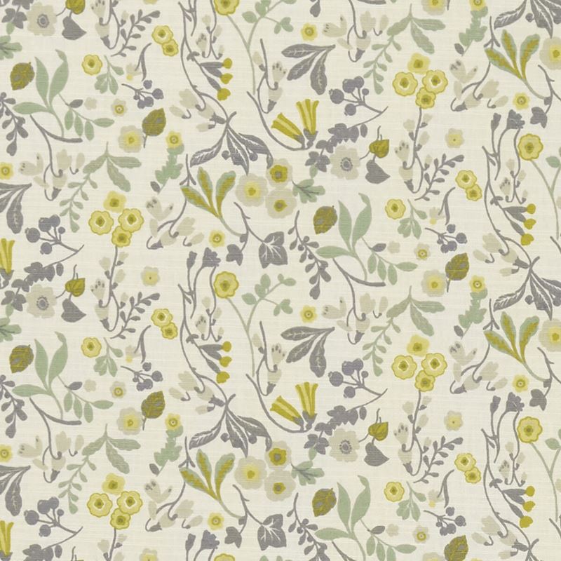 Clarke and Clarke Fabric F1312-3 Ashbee Forest/Chartreuse