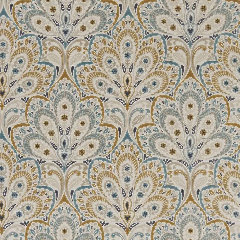 Clarke and Clarke Fabric F1332-5 Persia Teal/Spice