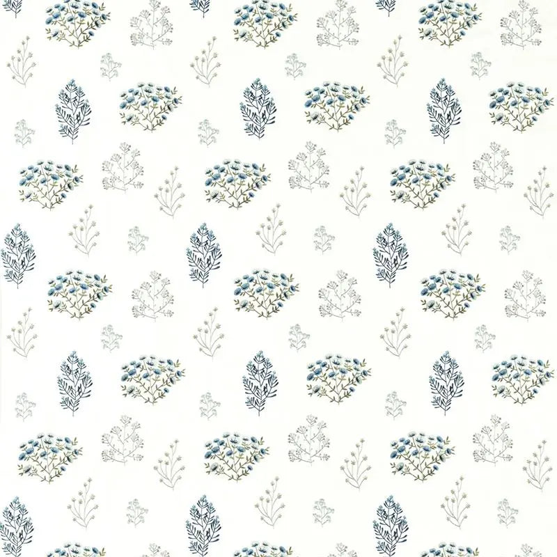 Clarke and Clarke Fabric F1431-4 Floris Mineral/Denim