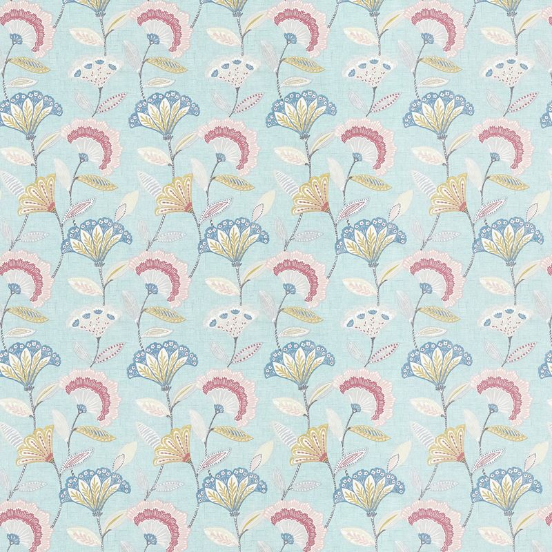 Clarke and Clarke Fabric F1462-4 Bohemia Mineral/Blush