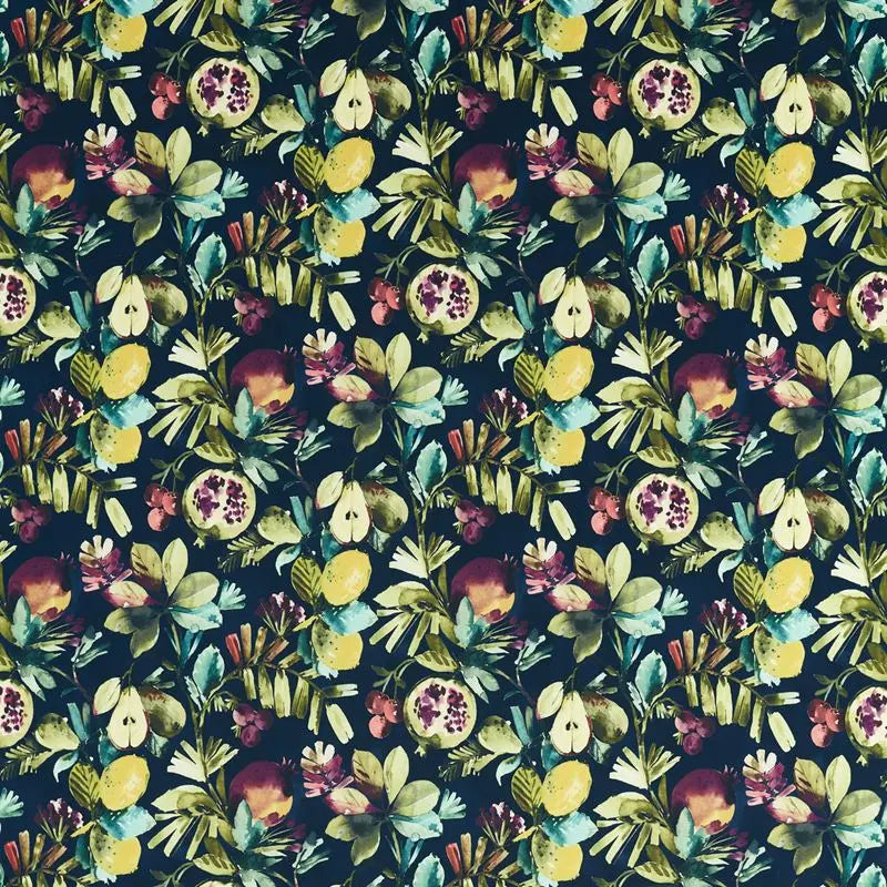 Clarke and Clarke Fabric F1515-1 Fruta Midnight Velvet