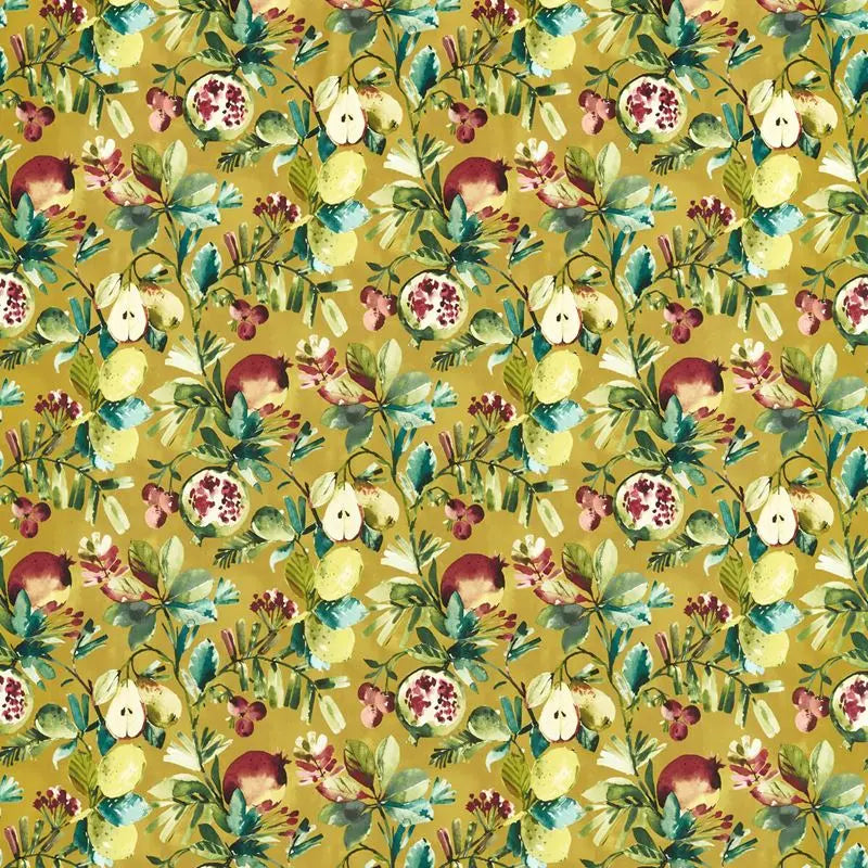 Clarke and Clarke Fabric F1515-3 Fruta Ochre Velvet