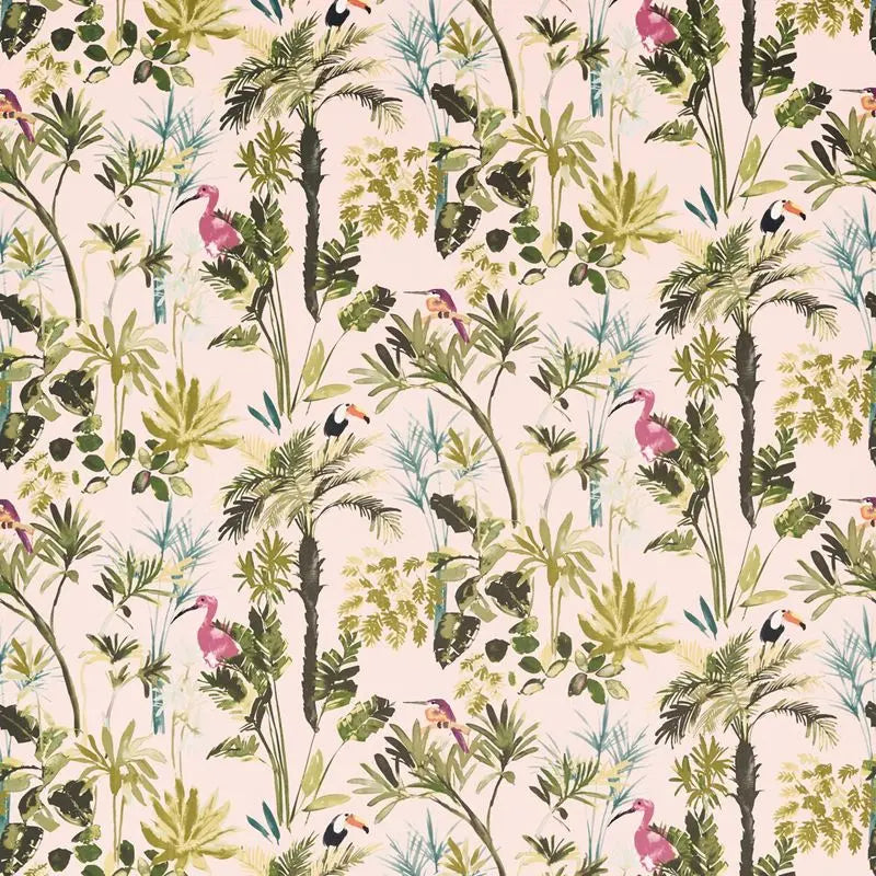 Clarke and Clarke Fabric F1517-1 Palm Blush Velvet