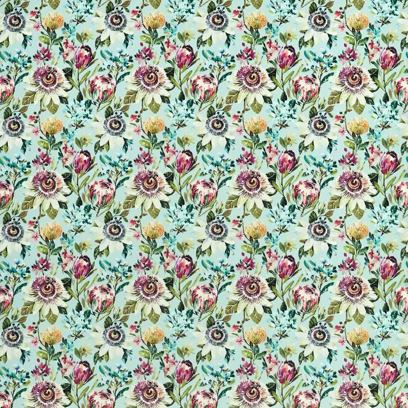 Clarke and Clarke Fabric F1520-2 Paradise Mineral Velvet