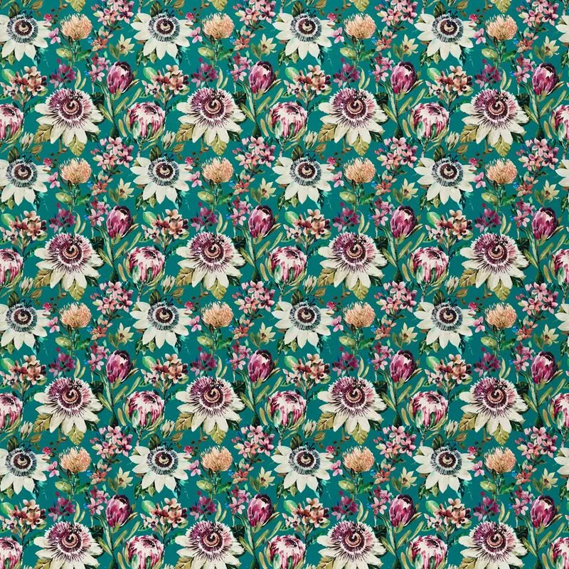 Clarke and Clarke Fabric F1520-4 Paradise Teal Velvet