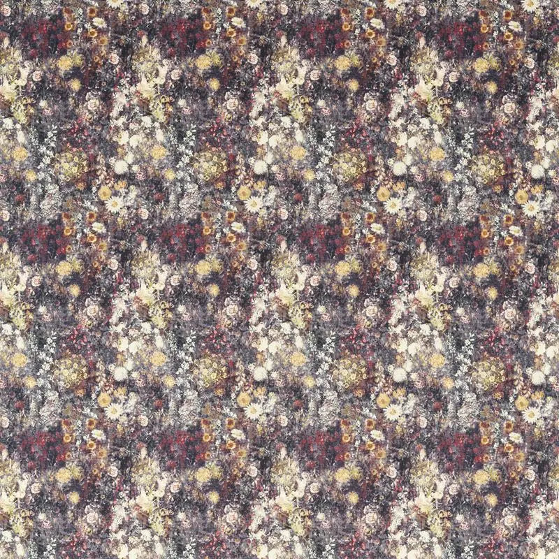 Clarke and Clarke Fabric F1539-5 Rosedene Raspberry/Ochre