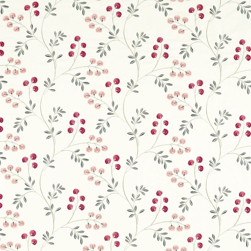 Clarke and Clarke Fabric F1556-2 Rochelle Blush/Raspberry