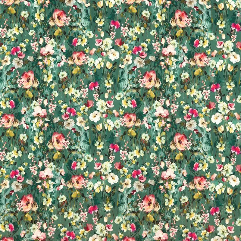 Clarke and Clarke Fabric F1575-3 Wild Meadow Mineral Velvet