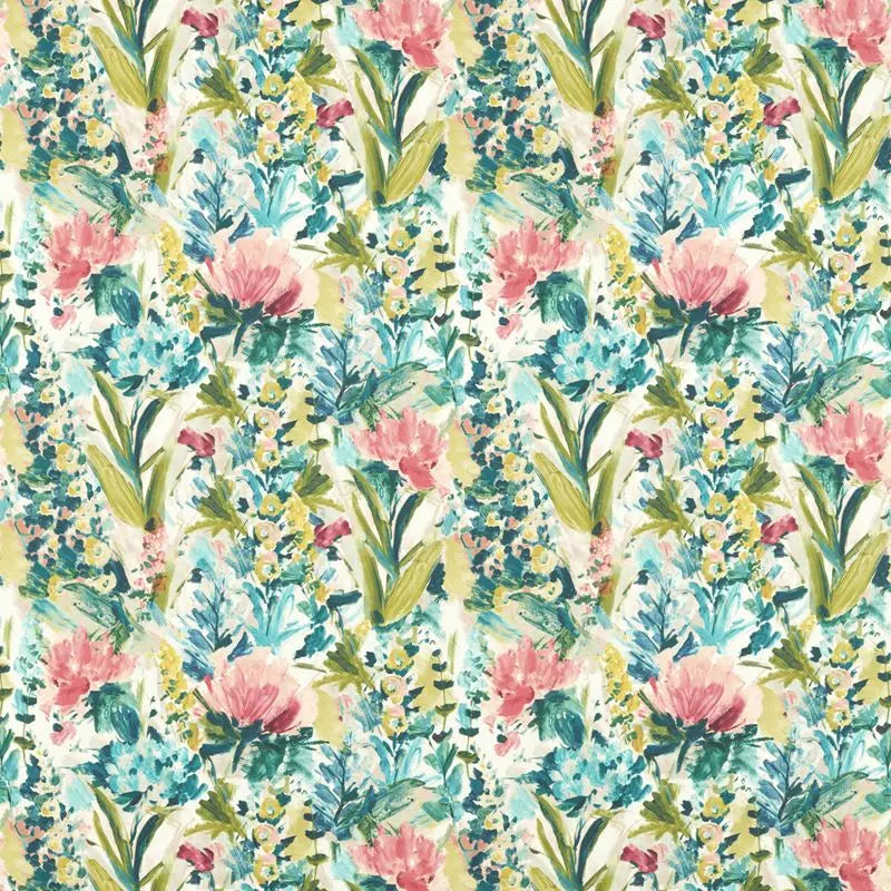 Clarke and Clarke Fabric F1576-4 Hydrangea Spice/Forest