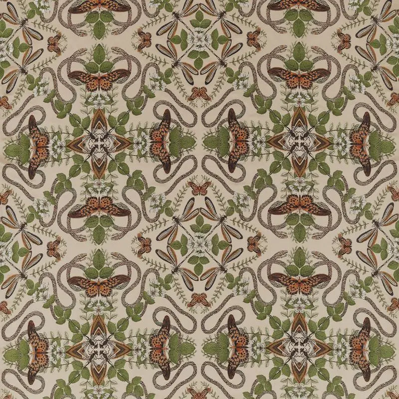 Clarke and Clarke Fabric F1581-1 Emerald Forest Blush