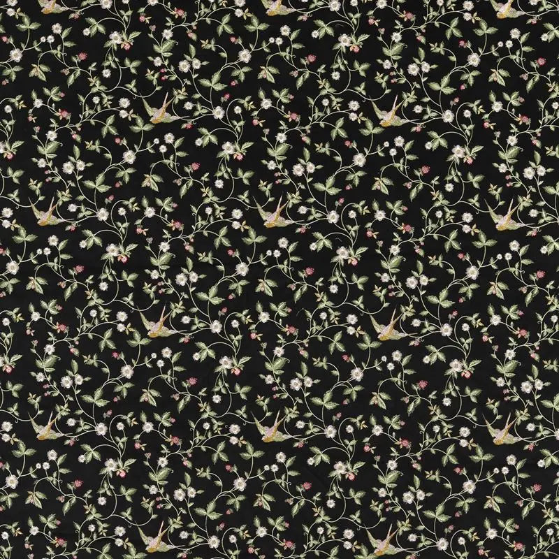 Clarke and Clarke Fabric F1582-1 Wild Strawberry Noir