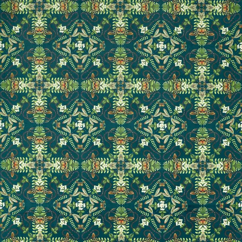 Clarke and Clarke Fabric F1585-2 Emerald Velvet Teal