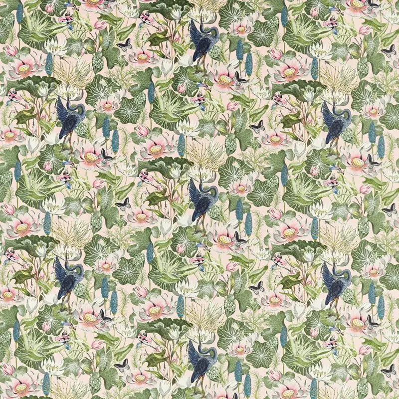 Clarke and Clarke Fabric F1591-1 Waterlily Velvet Blush