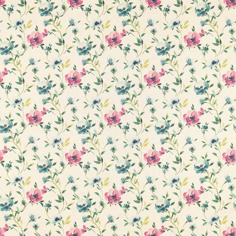 Clarke and Clarke Fabric F1594-1 Serena Linen/Forest Linen