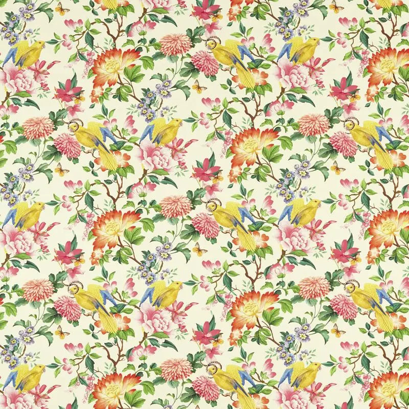 Clarke and Clarke Fabric F1600-1 Golden Parrot Ivory