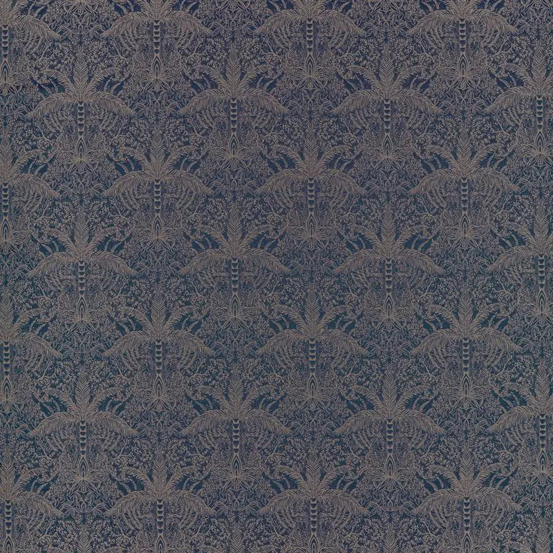 Clarke and Clarke Fabric F1615-4 Leopardo Midnight/Copper Jacquard