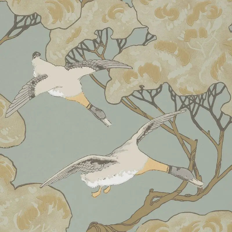 Mulberry Wallpaper FG090.H54 Flying Ducks Slate Blue