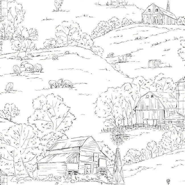 York Wallpaper FH4031 Pasture Toile