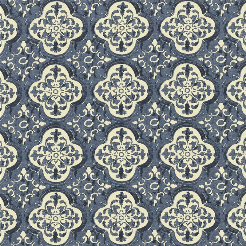 Kasmir Fabric Foil Indigo