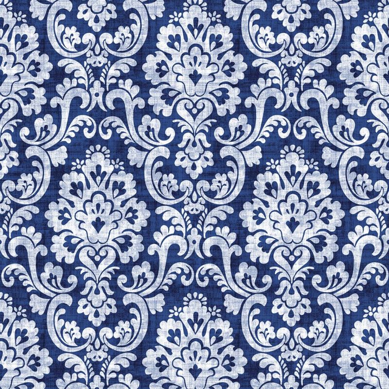 RM Coco Fabric Frescato Damask Reversal Sapphire