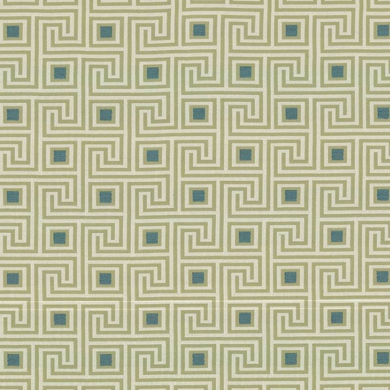 Kasmir Fabric Greek Key Teal