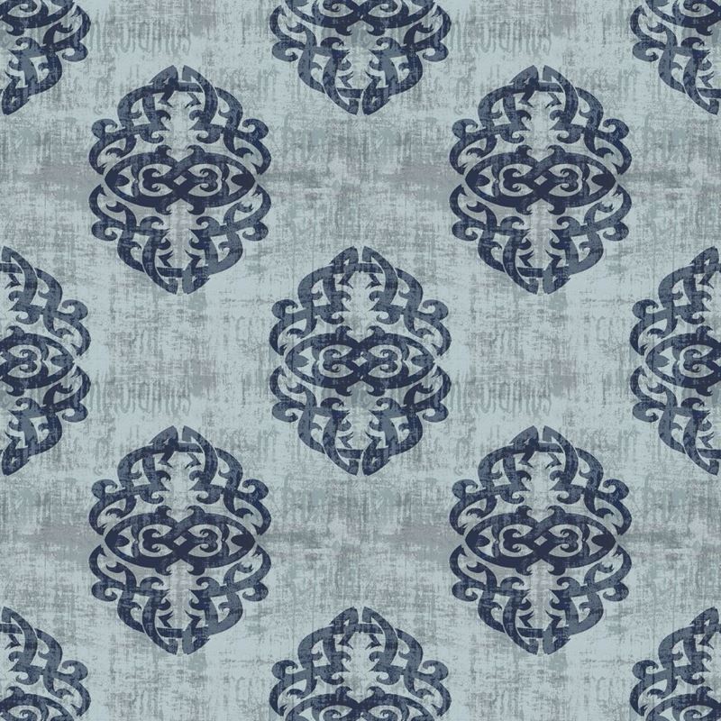 RM Coco Fabric Guinevere Damask Blue Bell