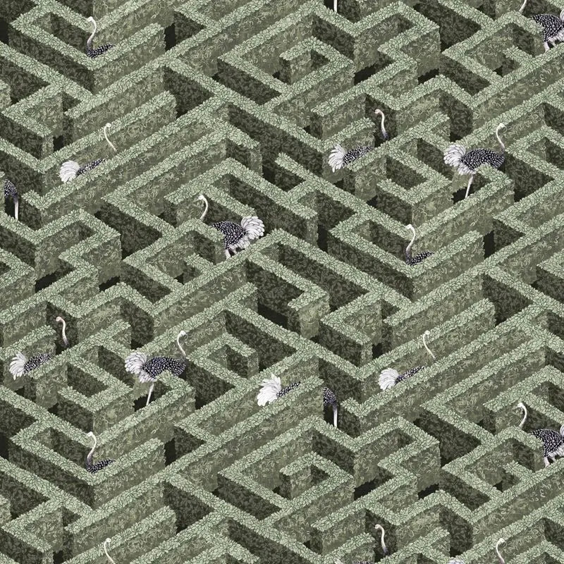 Kravet Couture Wallpaper JMW1010.01 Labyrinth With Ostriches