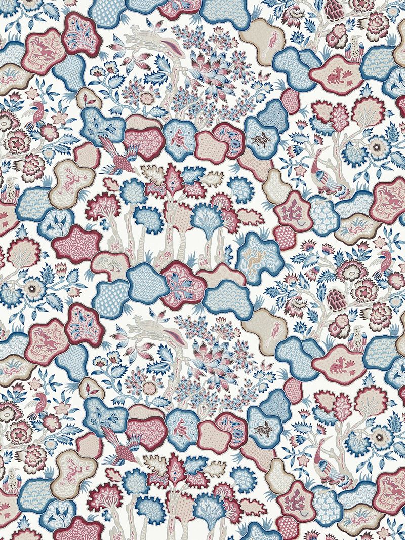 Scalamandre Fabric JP 00014659 Ziba Peacock Rose