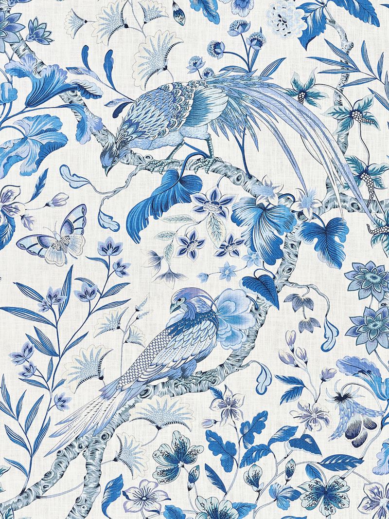 Scalamandre Fabric JP 00031340 Botany Bay Porcelain