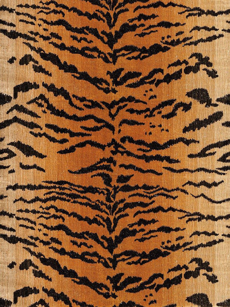 Scalamandre Fabric K0 00013353 Tiger - Silk - Handwoven Black On Gold