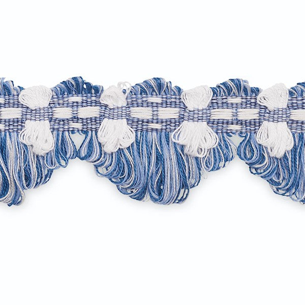 Schumacher Fabric Trim LF2000B-7 Anjelique Loop Fringe Cobalt Lake White Multi