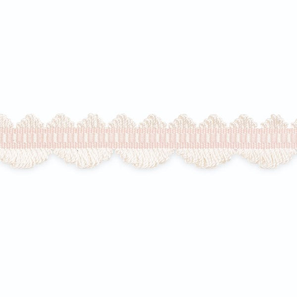 Schumacher Fabric Trim LF2020-3 Noelle Loop Fringe White Baby Pink