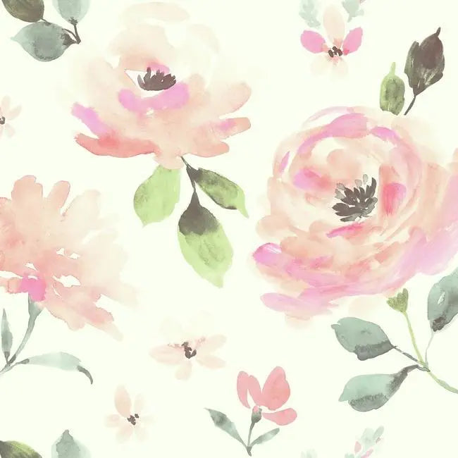 York Wallpaper LK8318 Watercolor Blooms