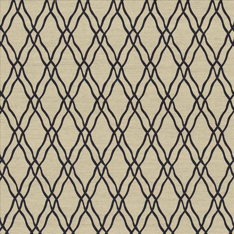 Kasmir Fabric Meander Trellis Black