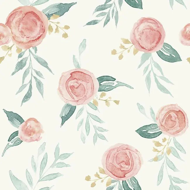 York Wallpaper MK1126 Watercolor Roses